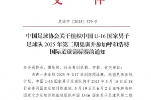 网传U16国足集训名单：邝兆镭、谢晋、万项、卢琦政在列，泰山7人